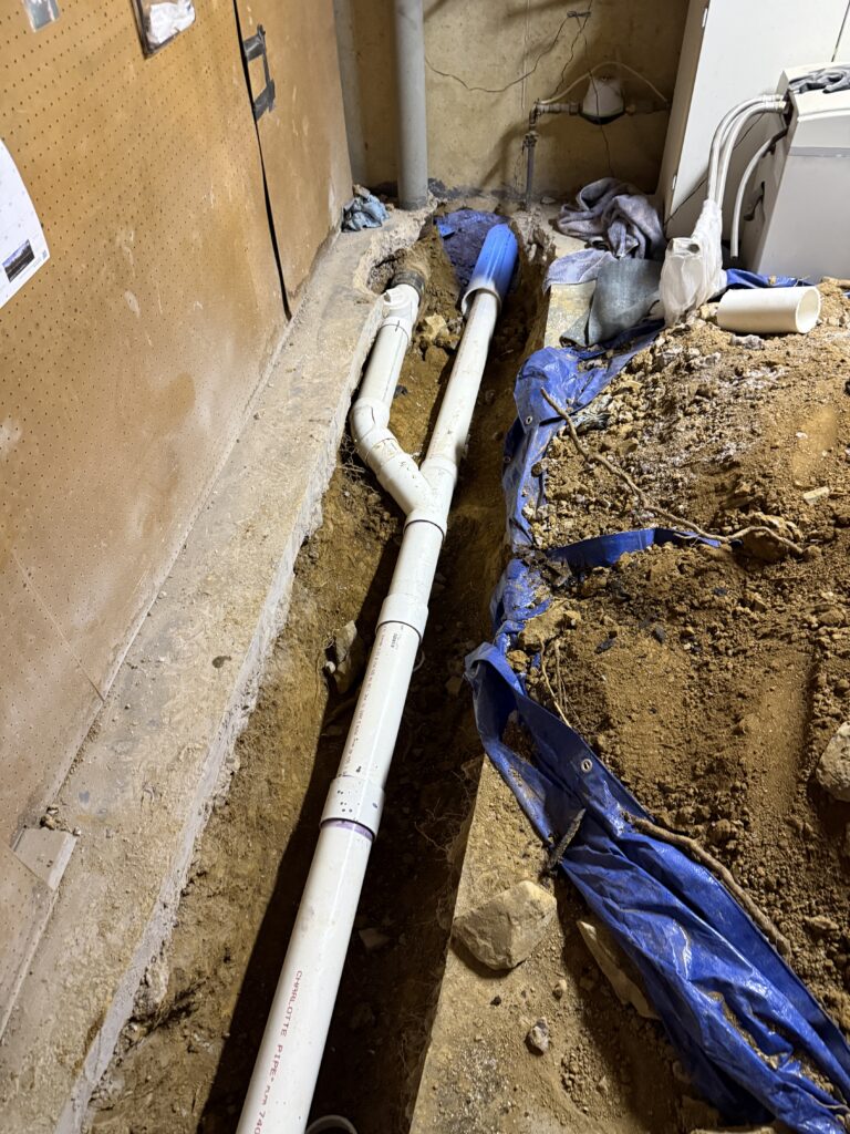 Building main drain line